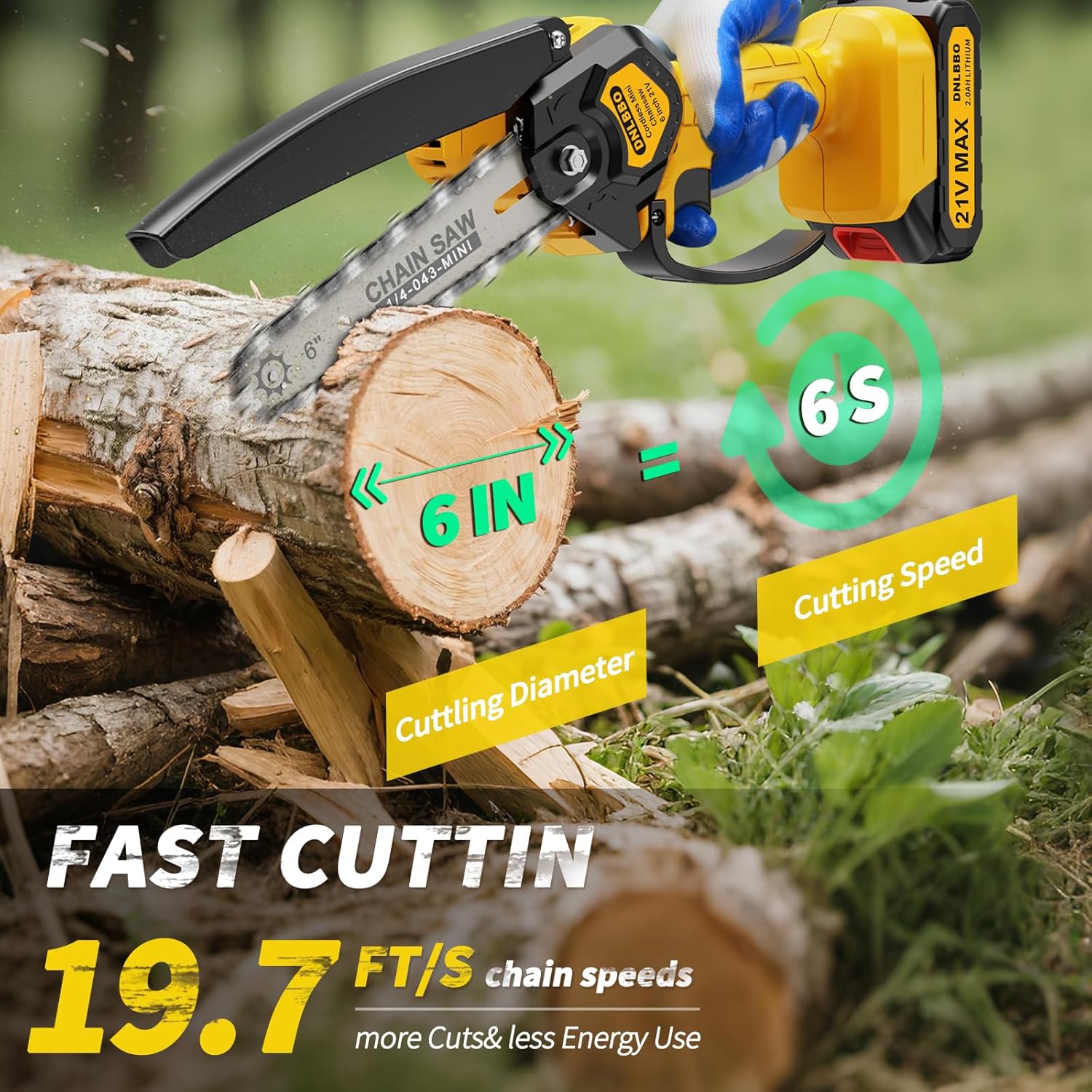 ‌2-in-1 Cordless Pole Saw & 6