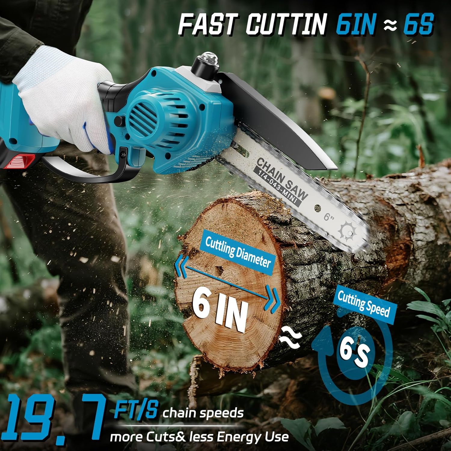 ‌2-in-1 Cordless Pole Saw & 6