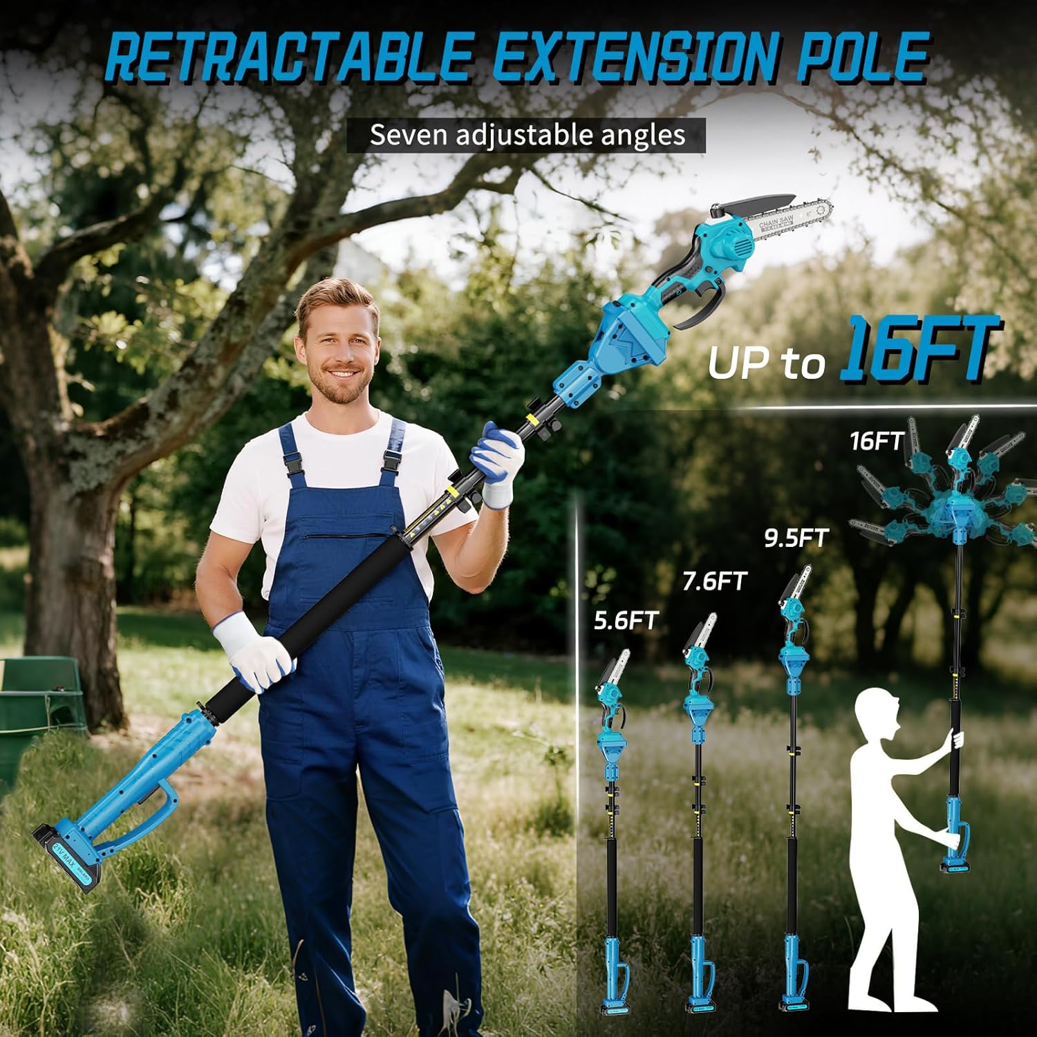 ‌2-in-1 Cordless Pole Saw & 6