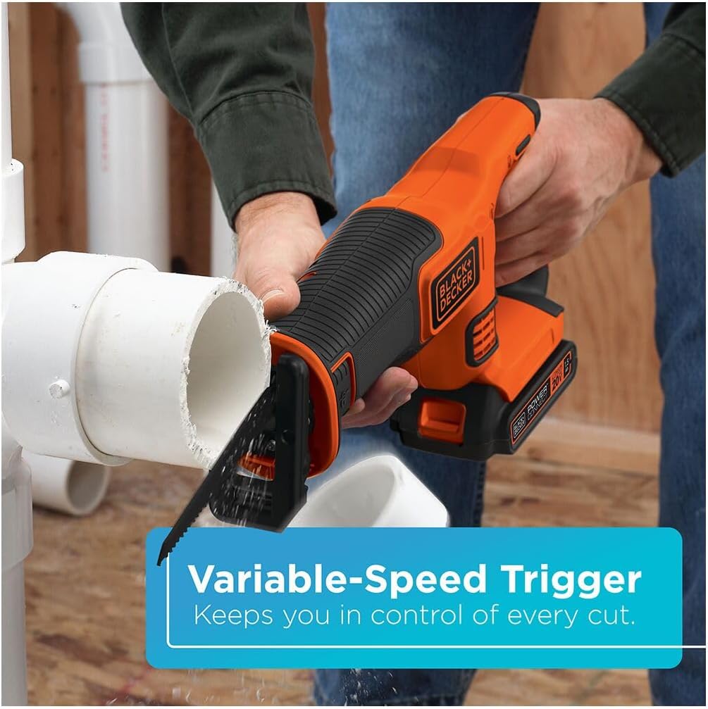 BLACK+DECKER 20V MAX* Cordless Reciprocating Saw Kit (BDCR20C)