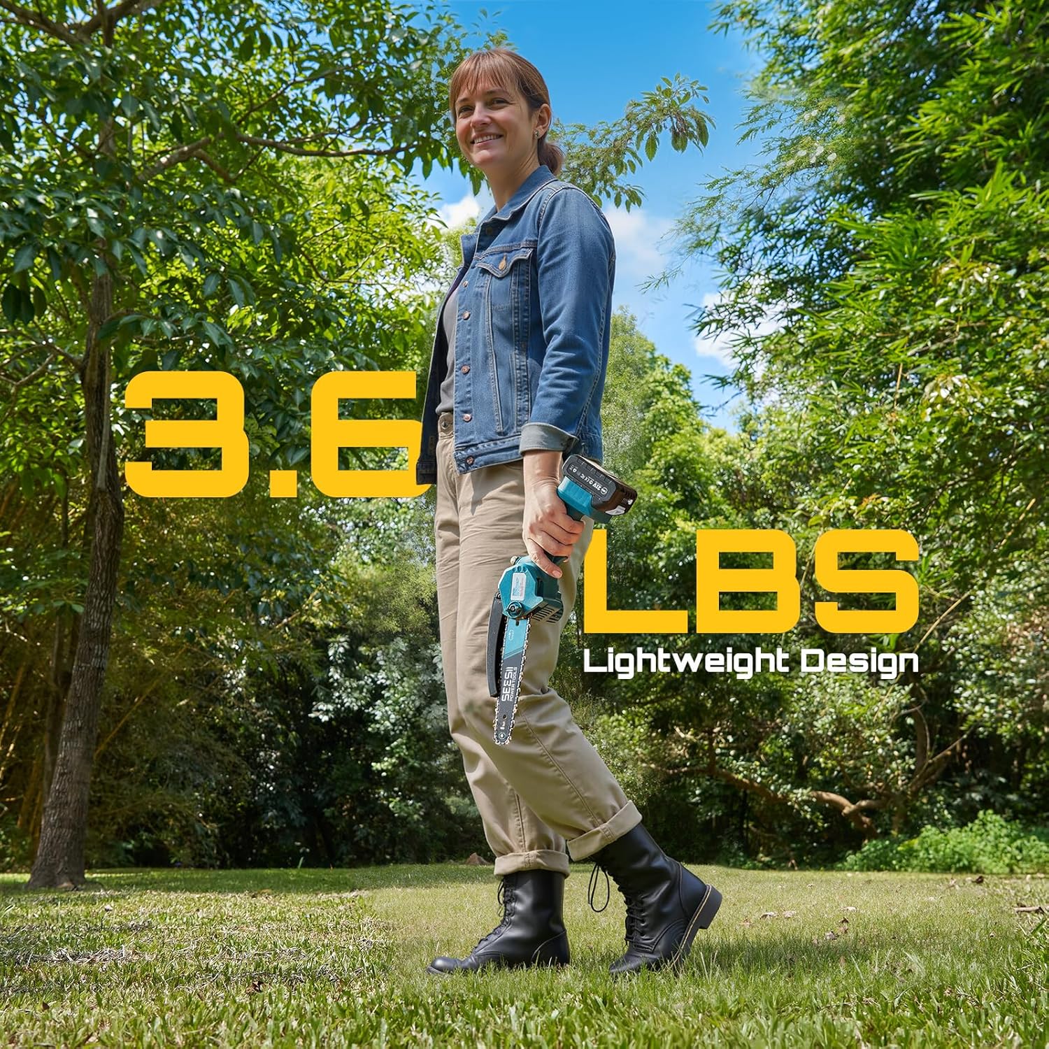 SEESII PS600: 2-in-1 Pole Saw & Mini Chainsaw – Cordless, 6