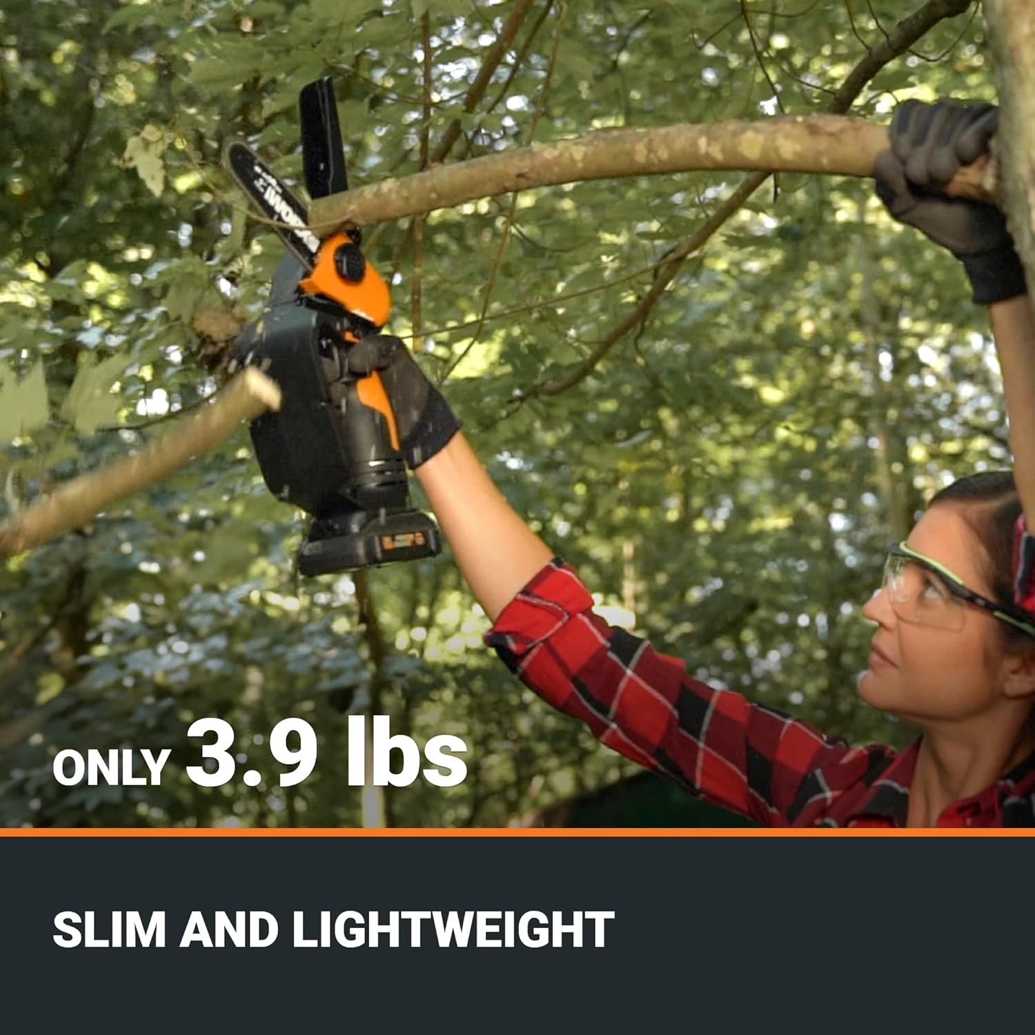 Vox 20V WG324: A 3.9-pound compact chainsaw with a cutting speed of 22 feet per second.