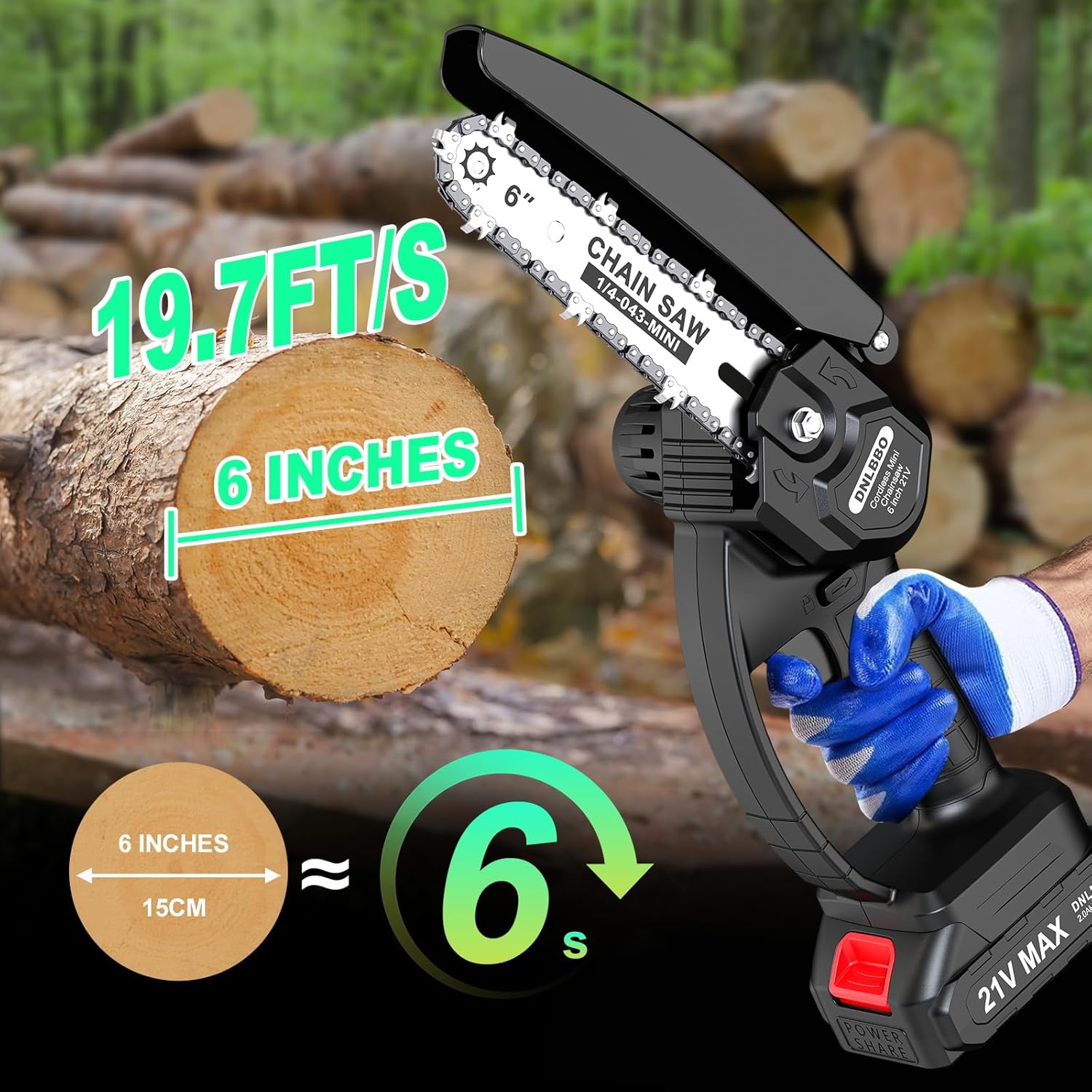 ‌2-in-1 Cordless Pole Saw & 6