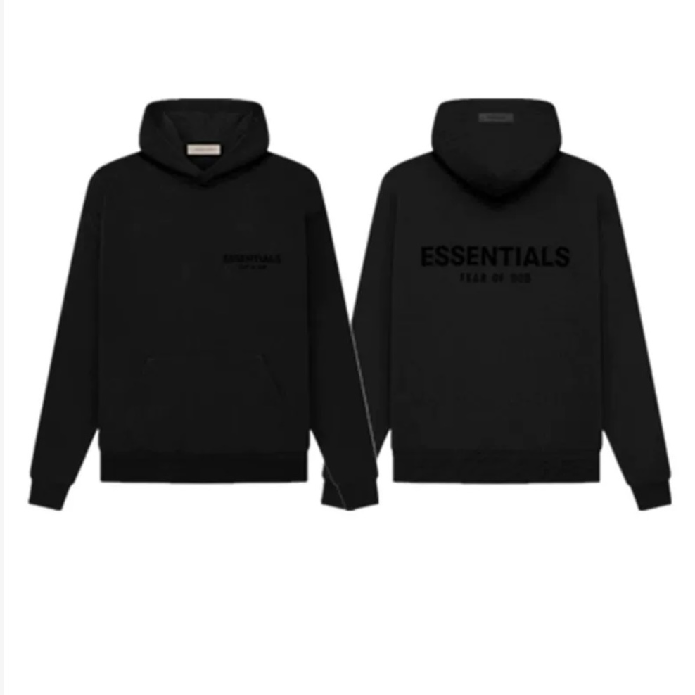 Fear of God ESSENTIALS FOG Flocked Letter Back Print Sweatshirt | Unisex Oversized Crewneck for Men & Women