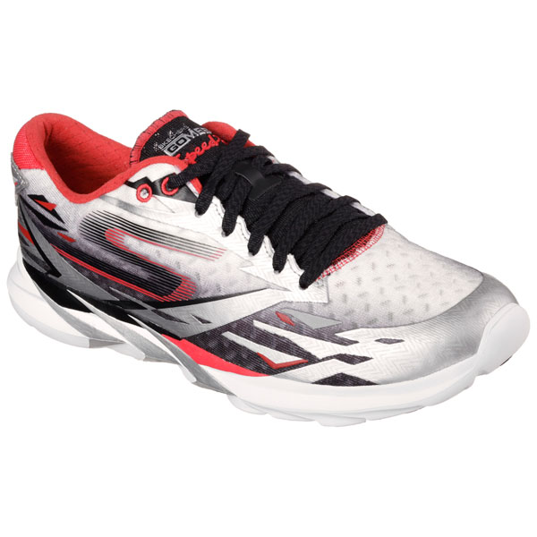 Skechers Men Extra Wide Fit (4E) Shoes - Speed Silver/Red