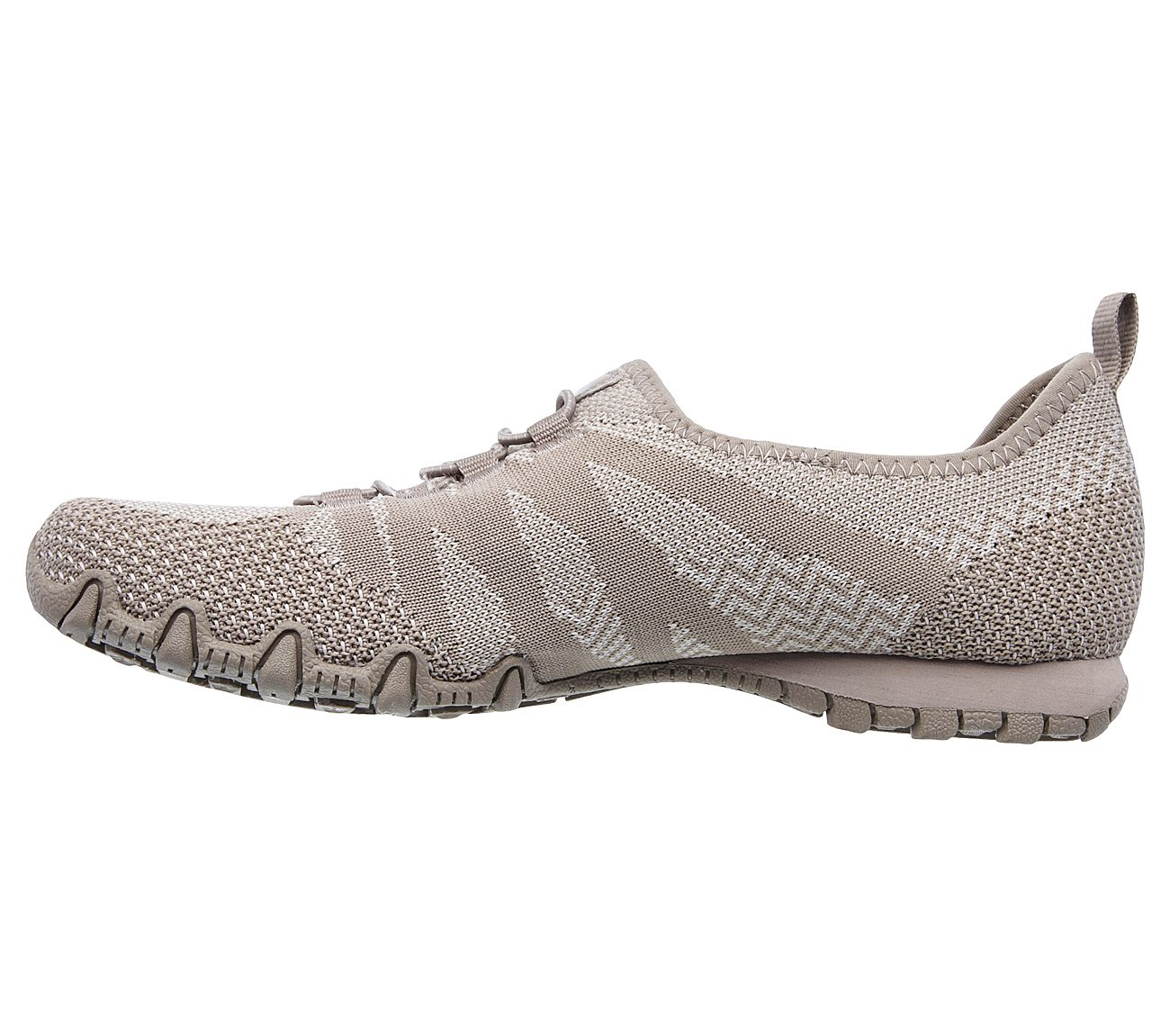 Skechers Women Relaxed Fit: Bikers - Get With Knit Taupe