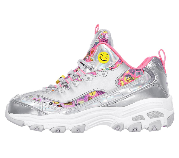 Skechers Girls D'Lites - Kickin Cool Silver/Multi