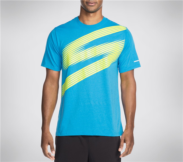 Skechers Men SP Cross Fade Tee Shirt Blue