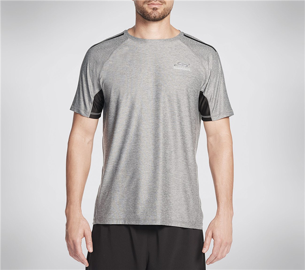 Skechers Men Sprint Short Sleeve Tee Shirt Charcoal