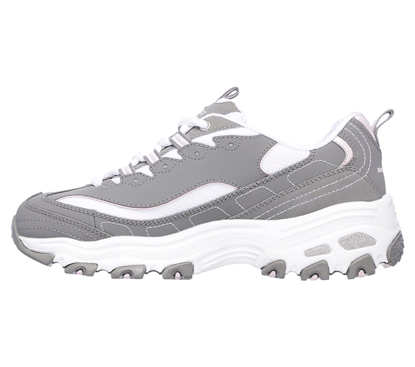 Skechers Women D'Lites - Biggest Fan Gray/White