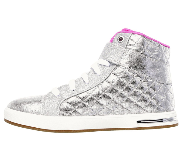 Skechers Girls Shoutouts - Quilted Crush Silver/Hot Pink