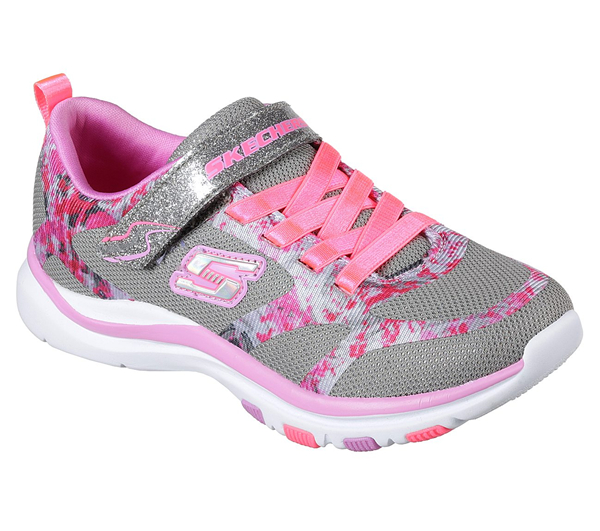 Skechers Girls Trainer Lite - Bright Racer Gray/Pink
