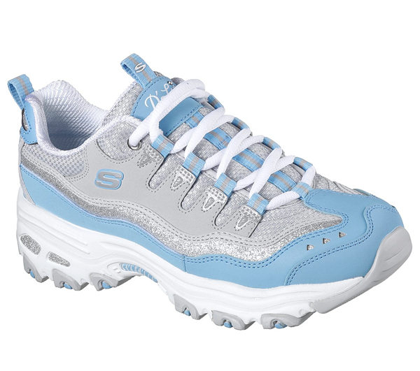 Skechers Women D'Lites - New Retro Light Blue/Gray