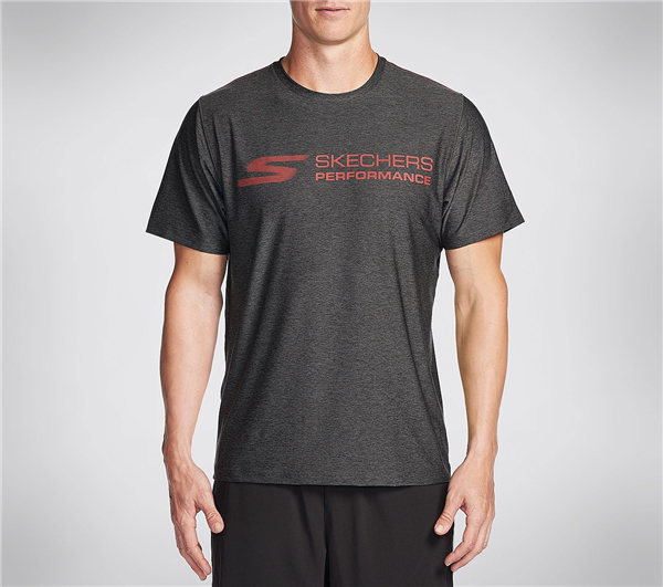 Skechers Men Performance Crew Tee Shirt Dark Gray