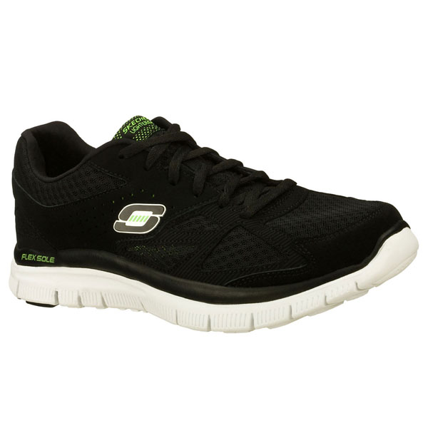 Skechers Men Wide Fit (2E) Shoes - Master Plan Black/White
