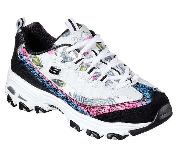 Skechers Women D'Lites - Runway Ready White/Black/Multi