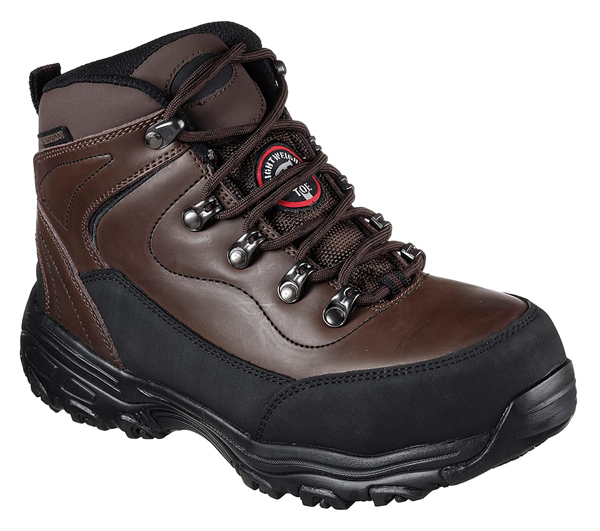 Skechers Women Work: D'Lites - Amasa Alloy Toe Brown