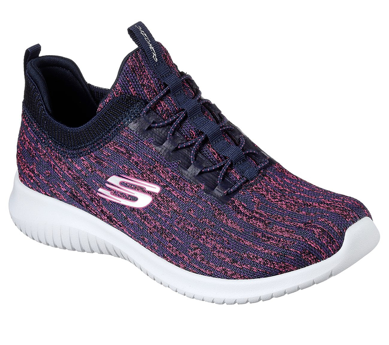 Skechers Women Ultra Flex - Bright Horizon Navy/Pink