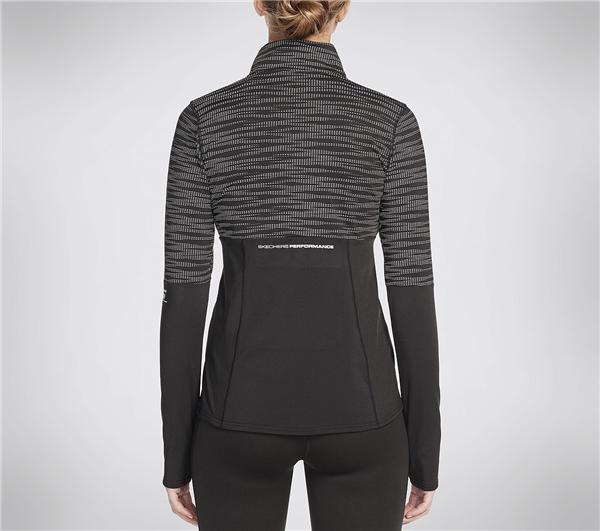 Skechers Women GOTherm360 Peak Long Sleeve Pullover Sweatshirt Black