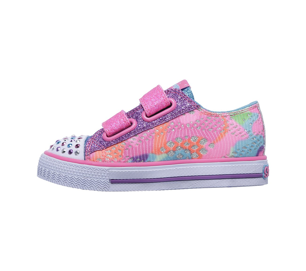 Skechers Girls Twinkle Toes: Shuffles - Little Lovely Neon Pink/Multi