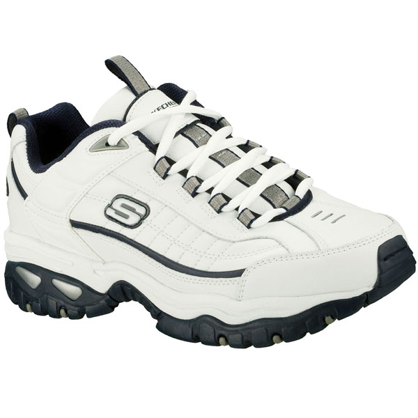 Skechers Men Wide Fit (2E) Shoes - White/Navy