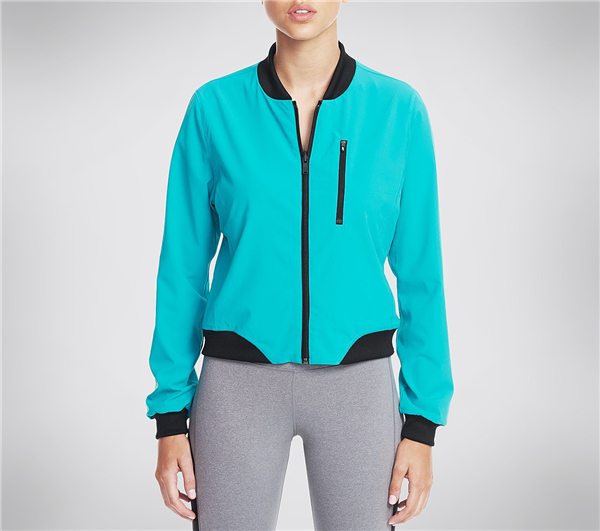 Skechers Women Ash Reversible Bomber Jacket Teal/Multi