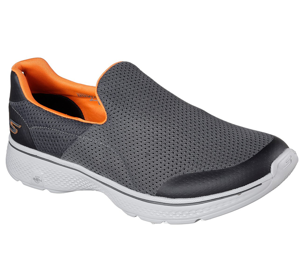 Skechers Men GOwalk 4 - Incredible Charcoal/Orange