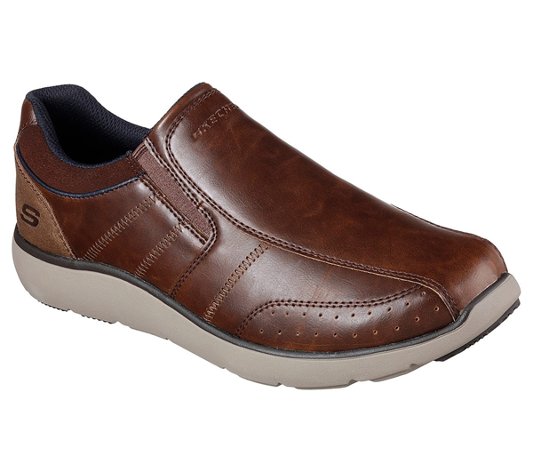 Skechers Men Relaxed Fit: Montego - Alvaro Red/Brown