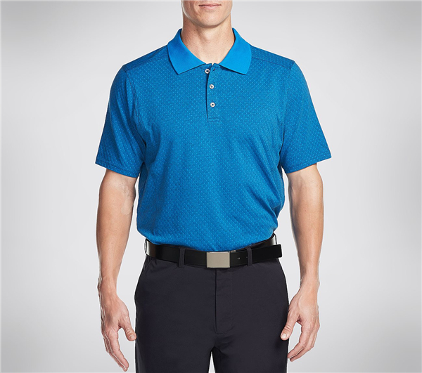 Skechers Men GO Golf Prado Jacquard Polo Shirt Blue