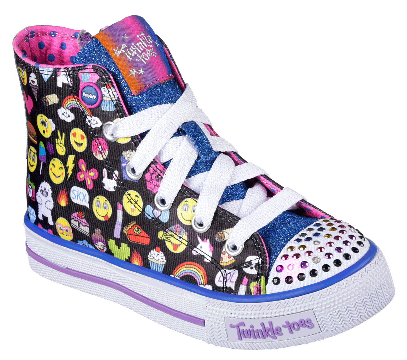 Skechers Girls Twinkle Toes: Shuffles - Chat Time Black/Multi
