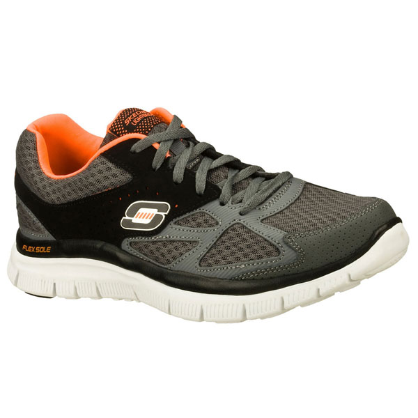 Skechers Men Wide Fit (2E) Shoes - Master Plan Charcoal/Black