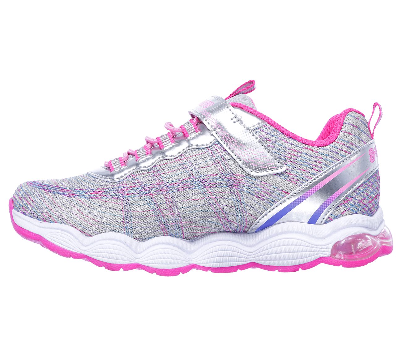 Skechers Girls S Lights: Glimmer Lites Silver/Pink