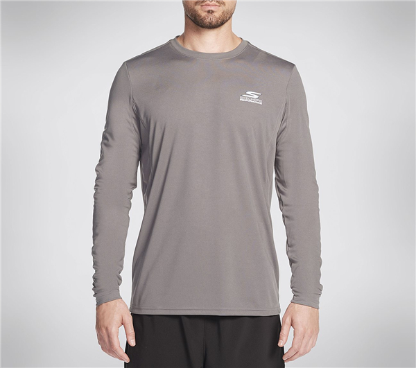 Skechers Men Split K Long Sleeve Tee Shirt Gray