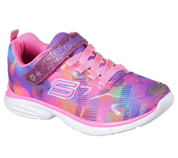 Skechers Girls Spirit Sprintz - Rainbow Raz Neon Pink/Multi