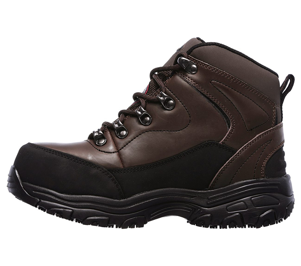 Skechers Women Work: D'Lites - Amasa Alloy Toe Brown