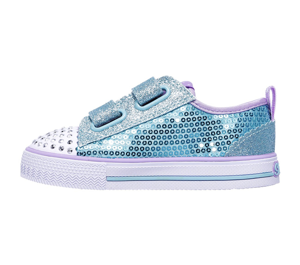 Skechers Girls Twinkle Toes: Shuffles - Itsy Bitsy Turquoise/Lavender