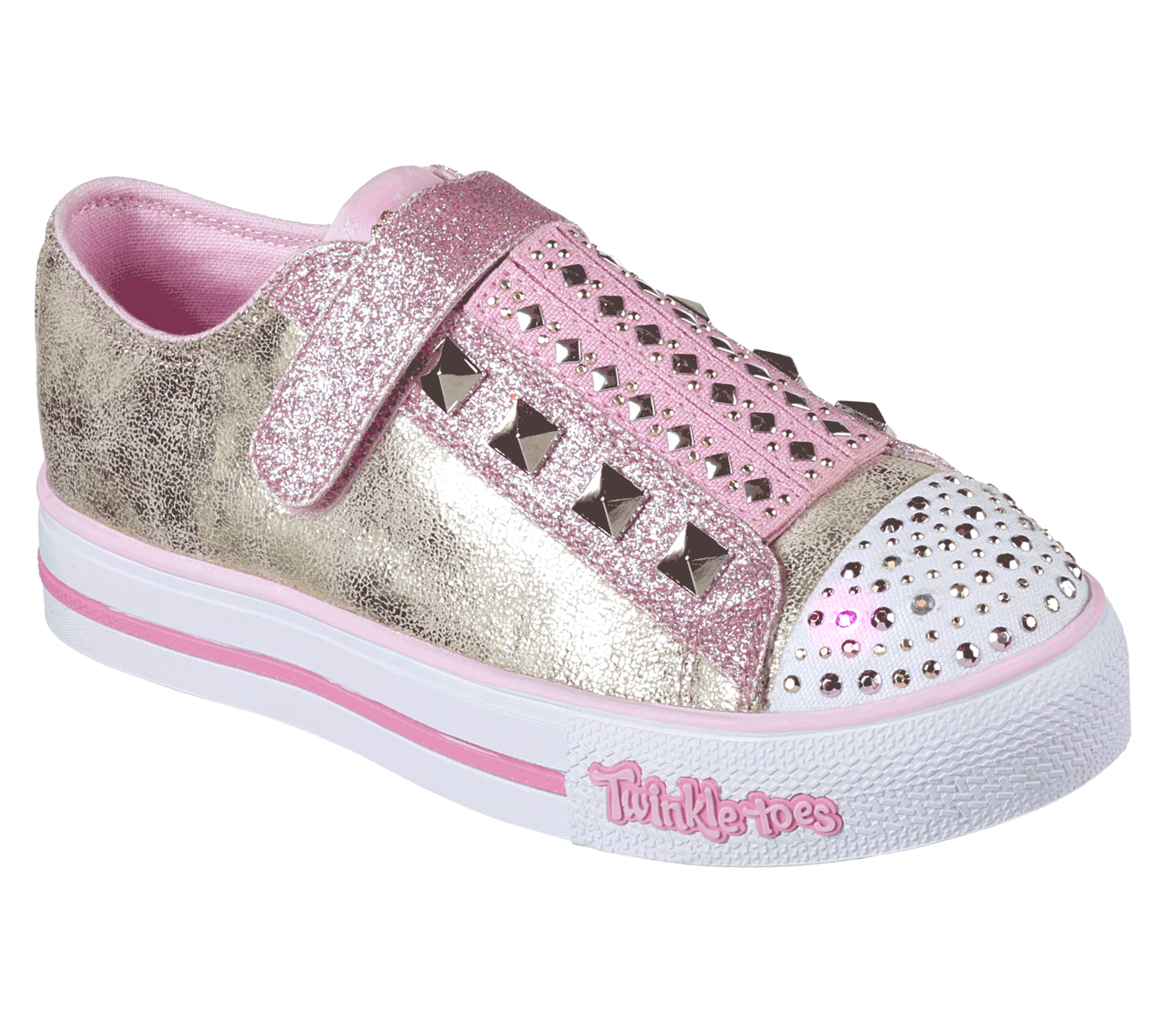 Skechers Girls Twinkle Toes: Step Up - Medal Mania Gold/Pink