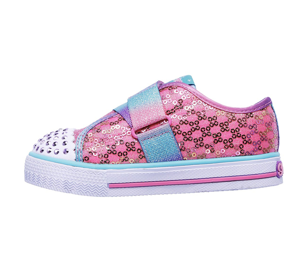 Skechers Girls Twinkle Toes: Shuffles - Snazzy Skips Pink/Turquoise