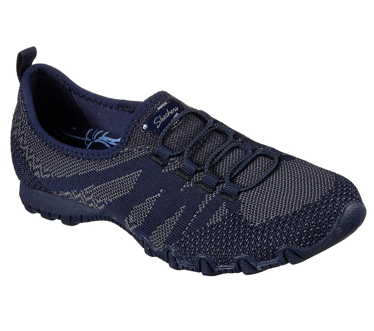 Skechers Women Relaxed Fit: Bikers - Get With Knit Navy