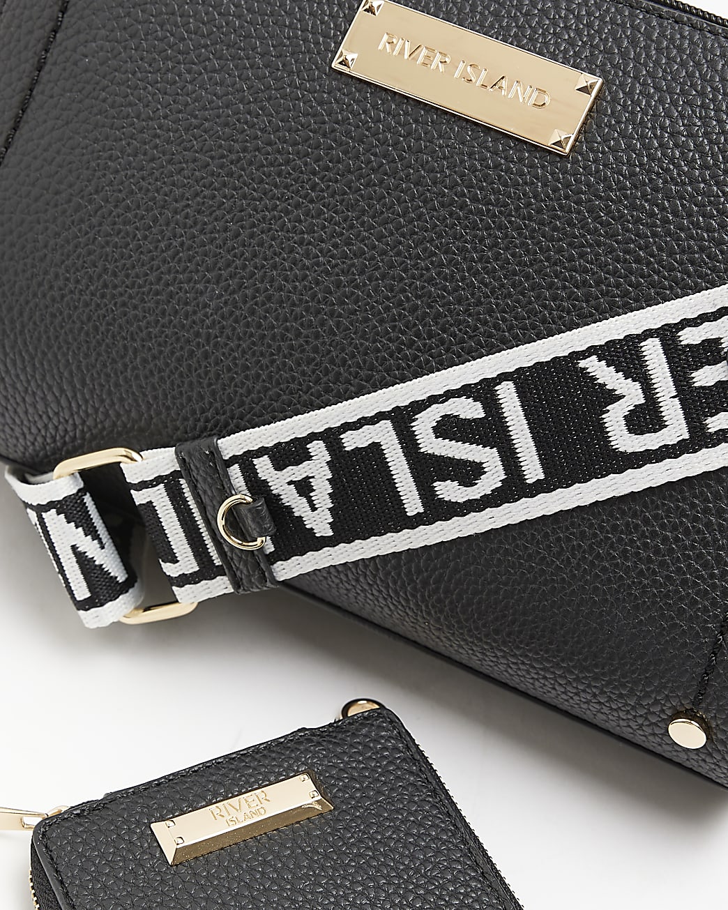 Black RI strap cross body bag