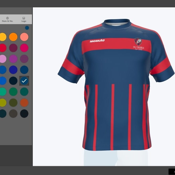 On change les couleurs du maillot pour les combiner avec celles du logo.