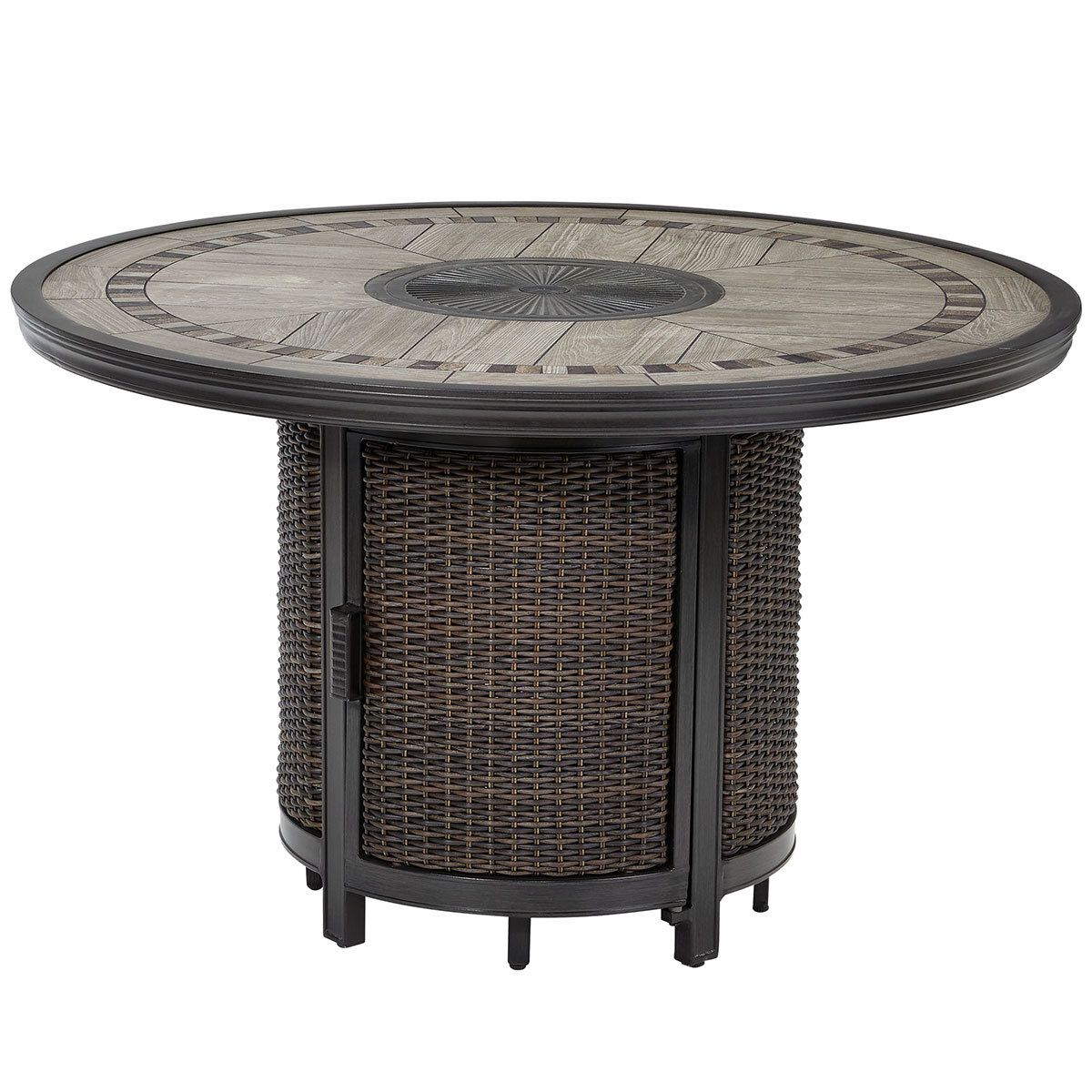 Agio Conway 5 Piece Round Wicker Dining Set + Cover Clearance Sale