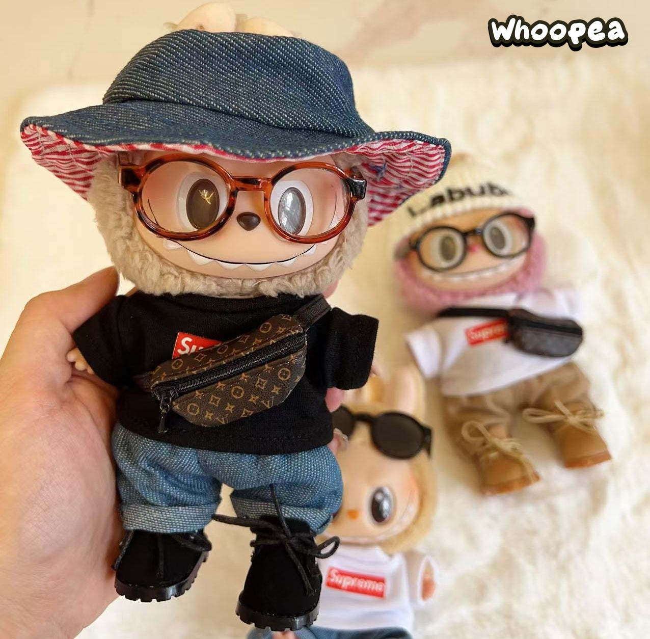 POP MART Labubu Replacing Clothes Set, Labubu Outfit supreme (No Dolls)