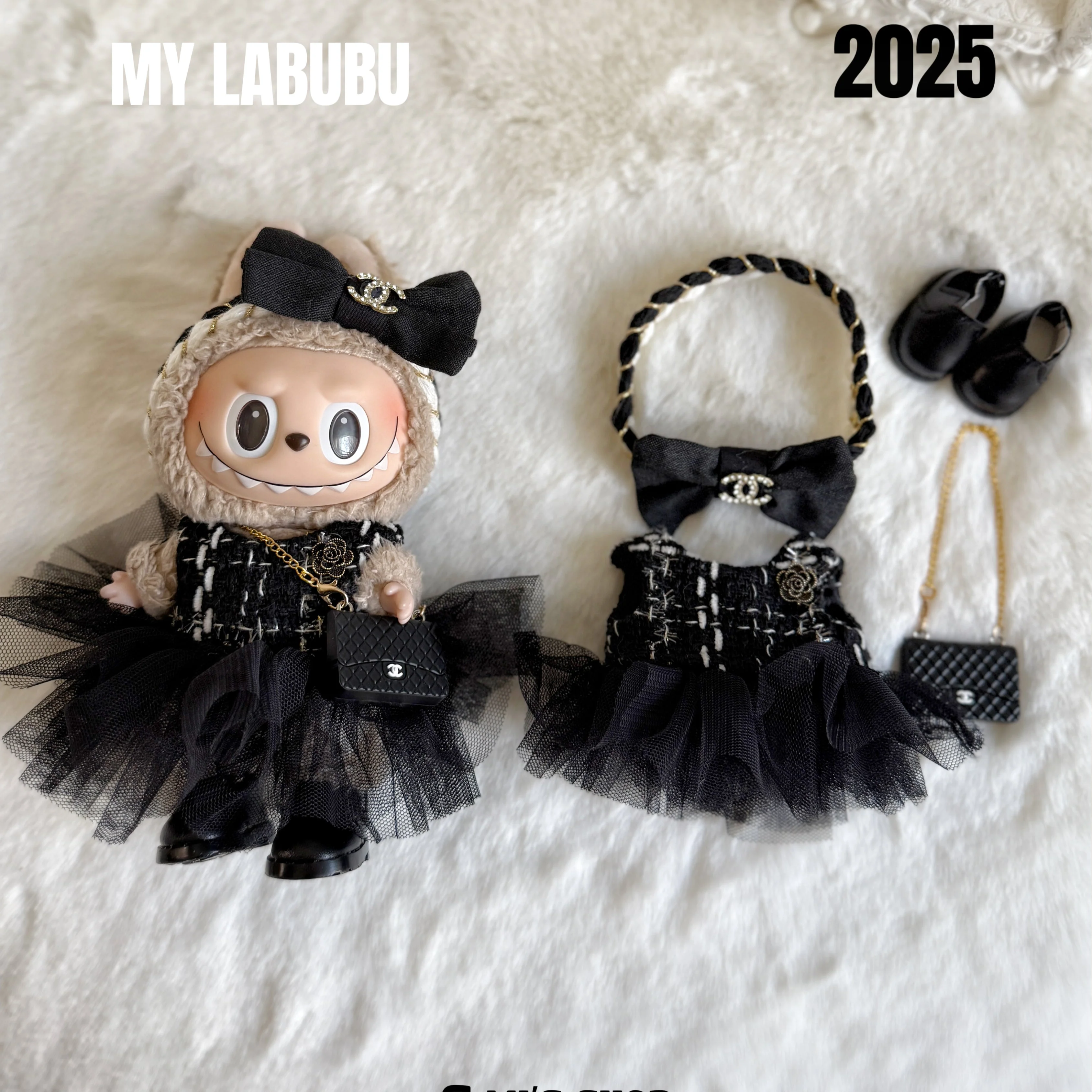 POP MART Labubu Replacing Clothes Set, Labubu Outfit Chanel (No Dolls)
