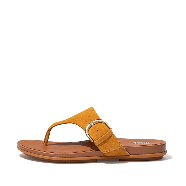 Fitflop Gracie Buckle Suede Toe-Post Sandals - FitFlop Online