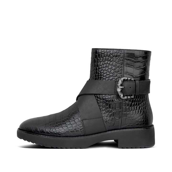 Fitflop Helmi Croc Embossed Ankle Boots - FitFlop Online