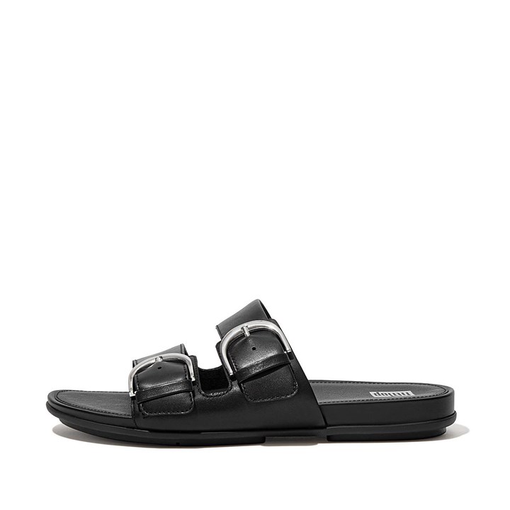 Fitflop Gracie Buckle Leather Slides - FitFlop Online
