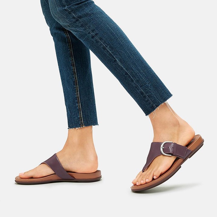 Fitflop Gracie Buckle Leather Toe-Post Sandals - FitFlop Online