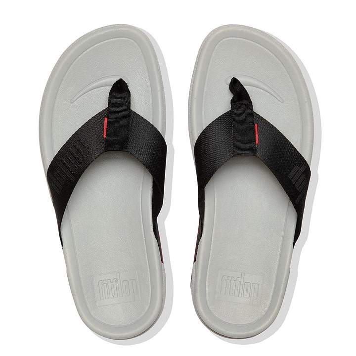 Fitflop Surfer Woven-Logo Toe-Post Sandals - FitFlop Online