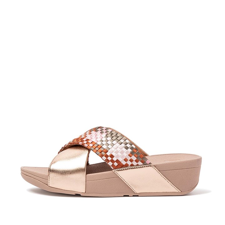 Fitflop Lulu Silky Weave Cross Slides - FitFlop Online
